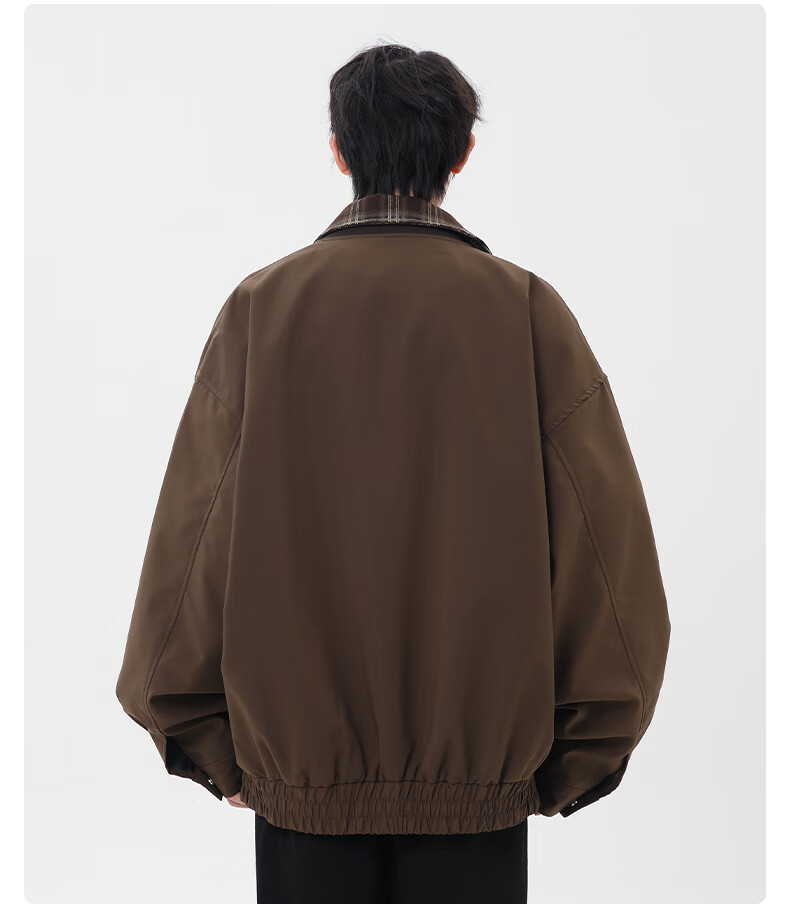 MAYBEYOND Men's American Style Lapel Jacket Autumn Winter Casual Cool Two-in-One Versatile Premium Coat MW11 Brown 2XL 9