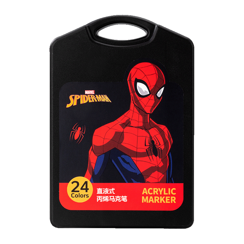 Disney Acrylic Markers 24 Colors Art Student Special Primary School Stationery Paint Pens Waterproof Graffiti Spider-Man A60190A1-24