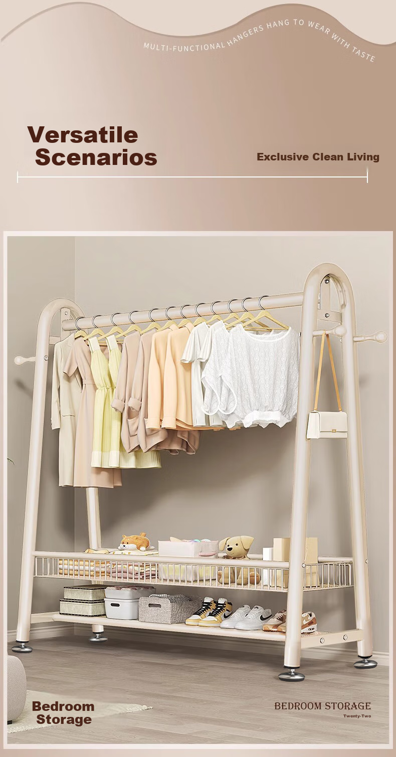 Quanpinwu Floor-Standing Coat Rack, Bedroom-Specific Drying Rack, High-End Storage Rack, V-Shaped Single 150 13