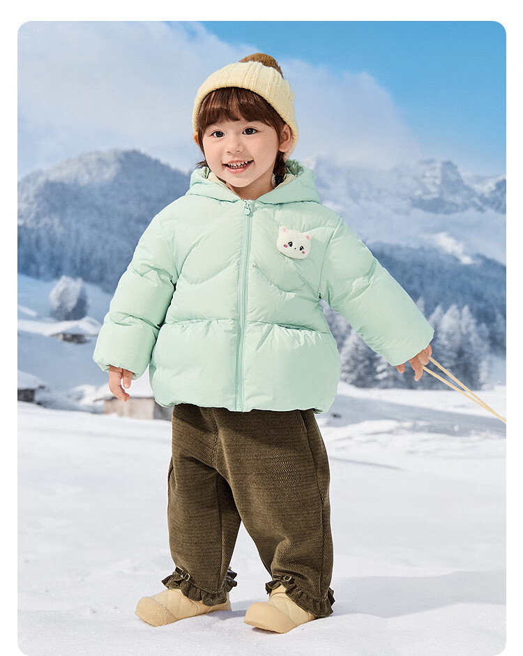 BALABALA Baby Boys' Loose Fit Hooded Down Jacket 2025 Winter Collection [Mall Edition] 201425107109 11