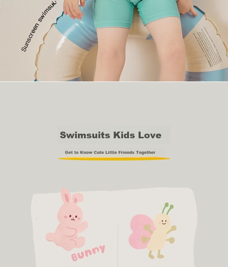 Niduoxiong Children's One-Piece Swimsuit for Boys And Girls, Original Yarn Sun Protection Chlorine-Resistant Swimwear for Toddlers And Kids Summer Swimwear 2