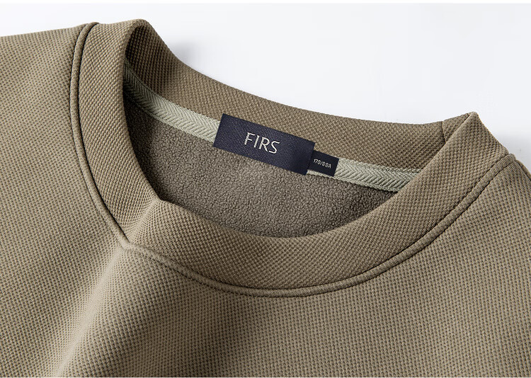 FIRS Fleece-Lined Thickened Men's Sweatshirt Autumn Winter Warm Skin-Friendly Business Casual Solid Color Crew Neck Top 6