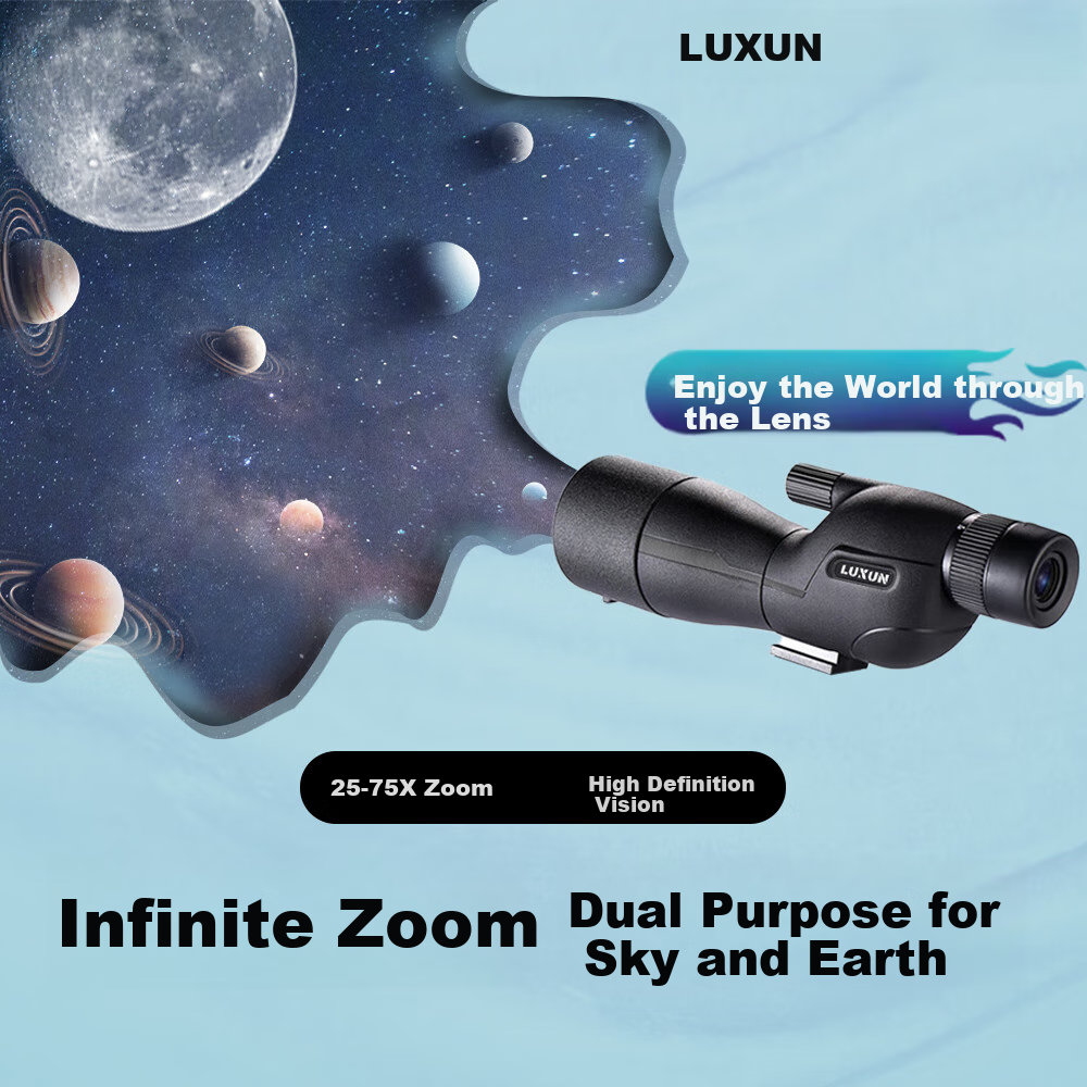 Монокуляр LUXUN 25-75x60, высококачественный, с зумом, для наблюдения за птицами, охоты, концертов и астрономии