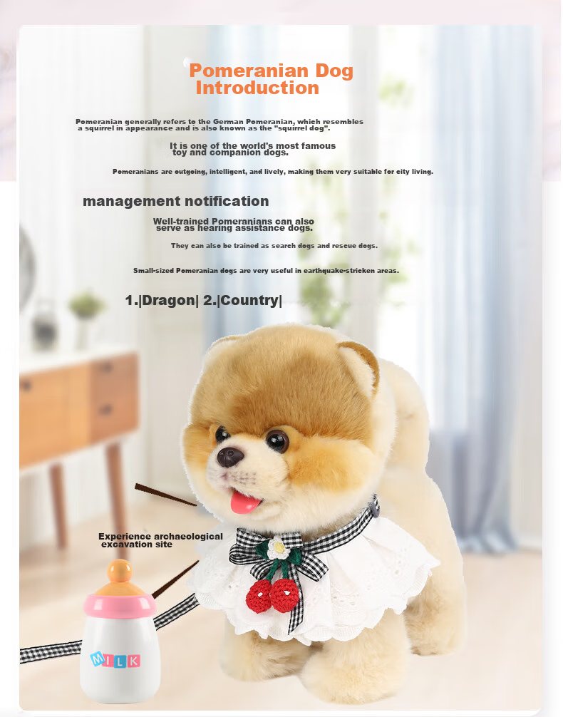 Tiantianwang Milk Drinking Pomeranian Dog Children's Toy for Girls And Boys Aged 3-6, Smart Robot Dog Educational Toy Birthday Gift Box 4