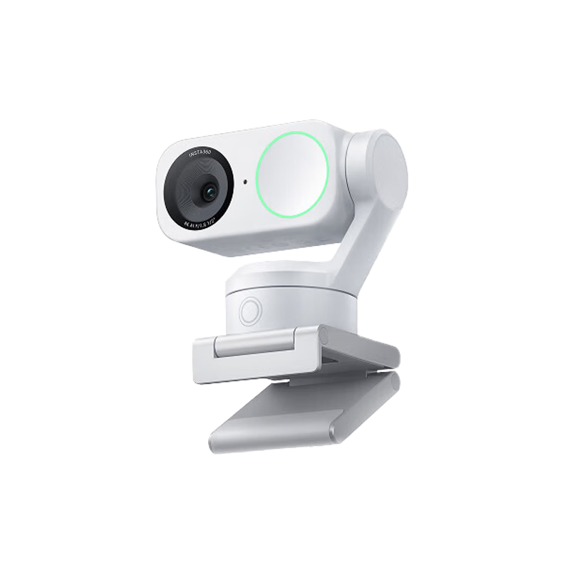 Insta360 Link 2 Gimbal Edition Conference Live Streaming Camera 4K HD Beauty Computer External Webcam with Built-in Microphone USB/C Plug and Play (Dynamic White)