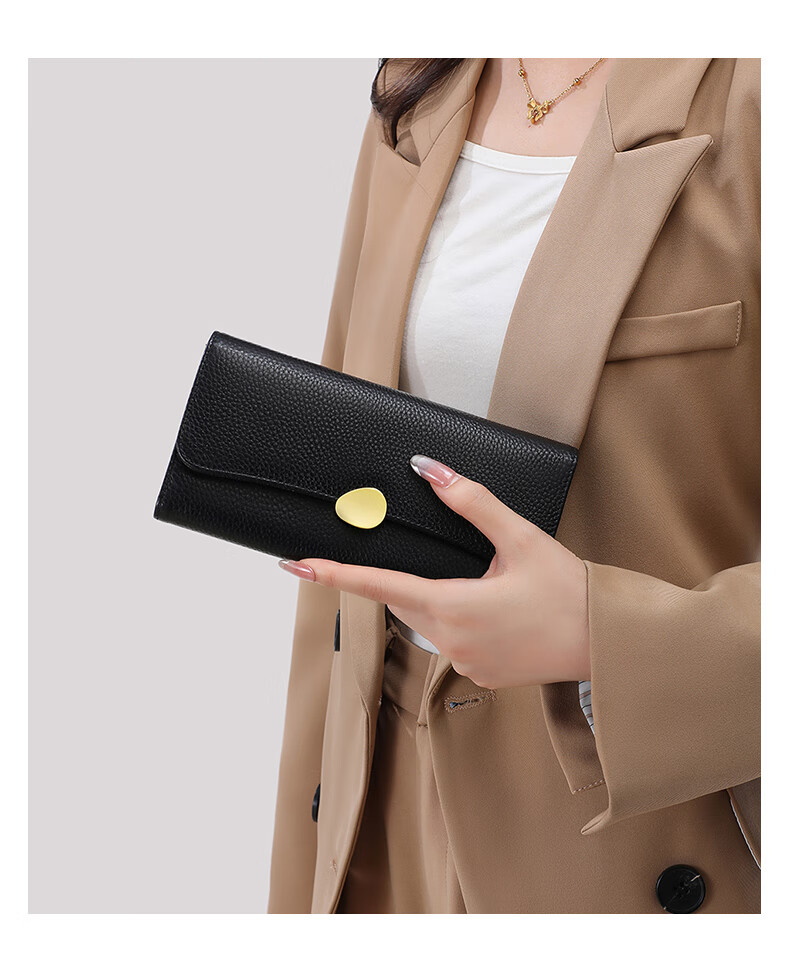 YUYULA Leather Women's Wallet, Large Capacity, Light Luxury Clutch, Long-Style Multifunctional Card Holder, Coin Purse, Leather Clip, Birthday Gift 1