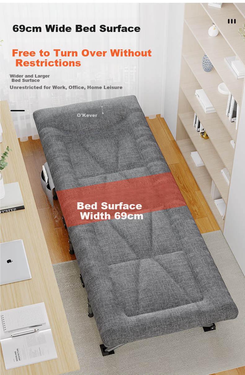 Okeefe Folding Bed, Single Bed, Office Nap Bed, Lounge Chair, Accompanying Care Simple Bed, Portable Camping Bed - 14 Feet 5