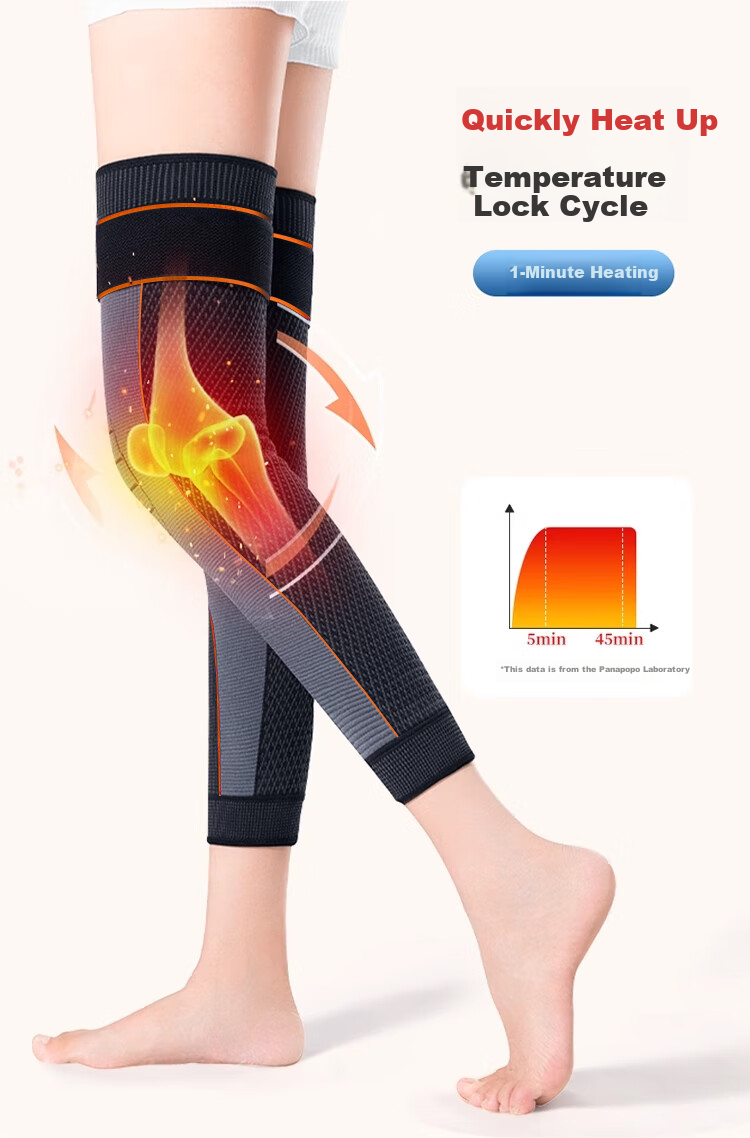 LAC Self-Heating Knee Brace, Warm, for Cold Legs, Sports Knee Support, Knee Protection Device, Compression, Non-Slip Knee Pads XL 5