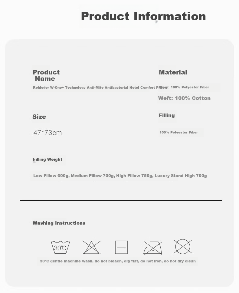 LUOLAI Home Textiles Pillow Core Hotel Star-Rated Antibacterial Anti-Mite Pillow Adult Pillow, Tech-Enhanced Cushioning Pillow, Low Pillow 16