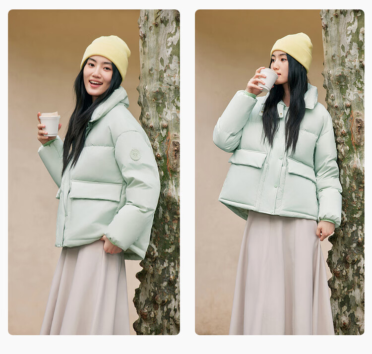 Xuezhongfei 2025 Autumn New Women's Short Straight Collar Colorful Down Jacket Warm Versatile Comfortable Coat 28