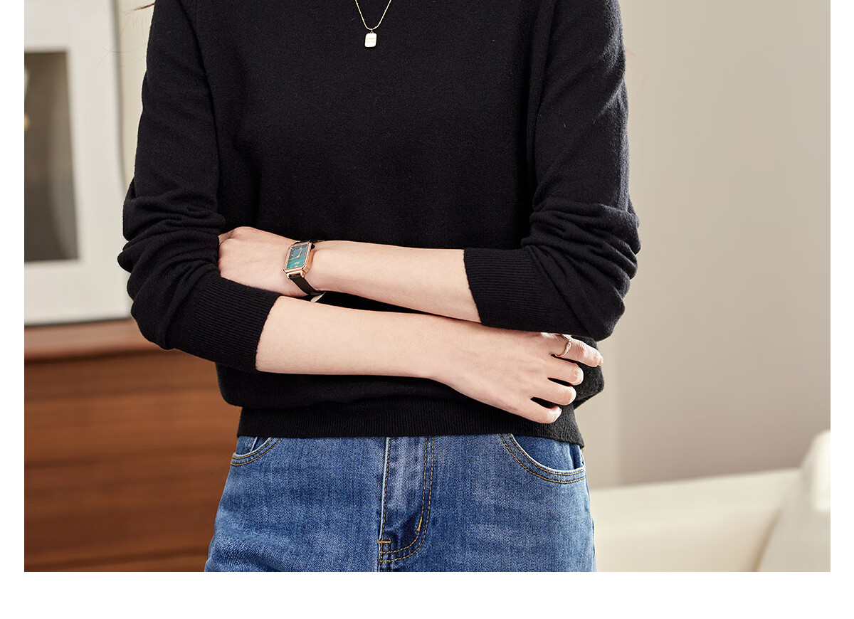 Pincai Women's Knit Sweater Half Turtleneck Autumn Winter Solid Color Base Layer Knit Top PW17ZS952 7