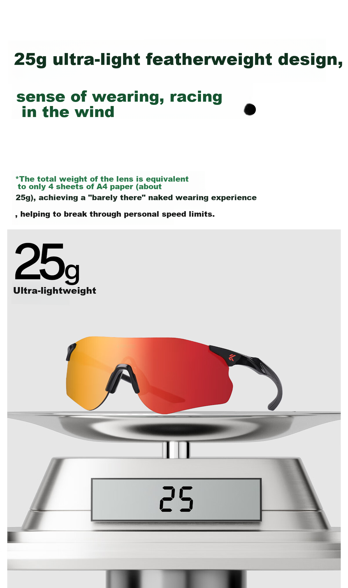 KAPVOE Endurance Star Running Glasses, Marathon Photochromic Professional Outdoor Windproof Goggles, Unisex Sunglasses 2