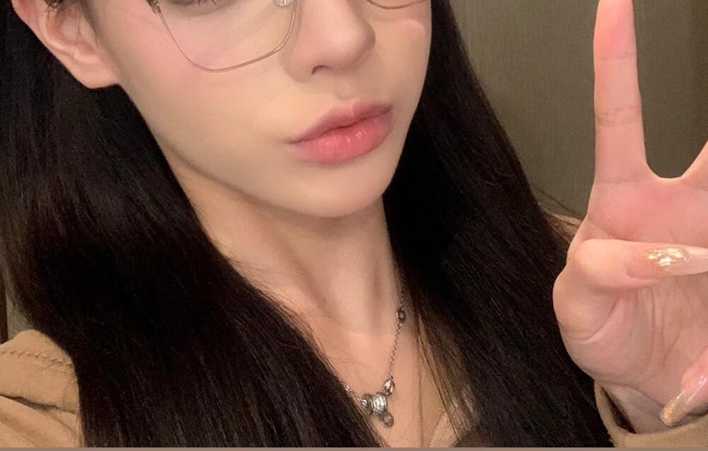 Cuntiandaofu Blue Light Blocking Glasses, Semi-Rimless Glasses, Ultra-Light Large Frame Glasses to Make Face Look Smaller, Plain Non-Prescription Glasses, Brightening Olive Gree 3