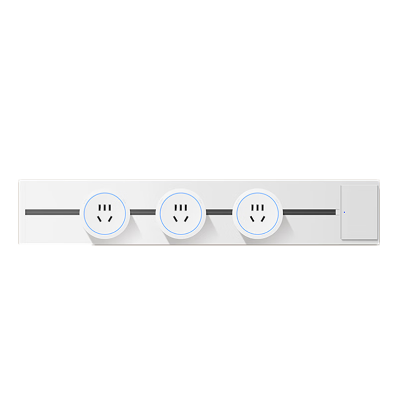 International Electric Cream Track Socket with Switch Movable Rail Surface Mounted Extension Socket Kitchen Sideboard Power Slide Rail Socket Track 80cm + Four 5-Hole Adapters