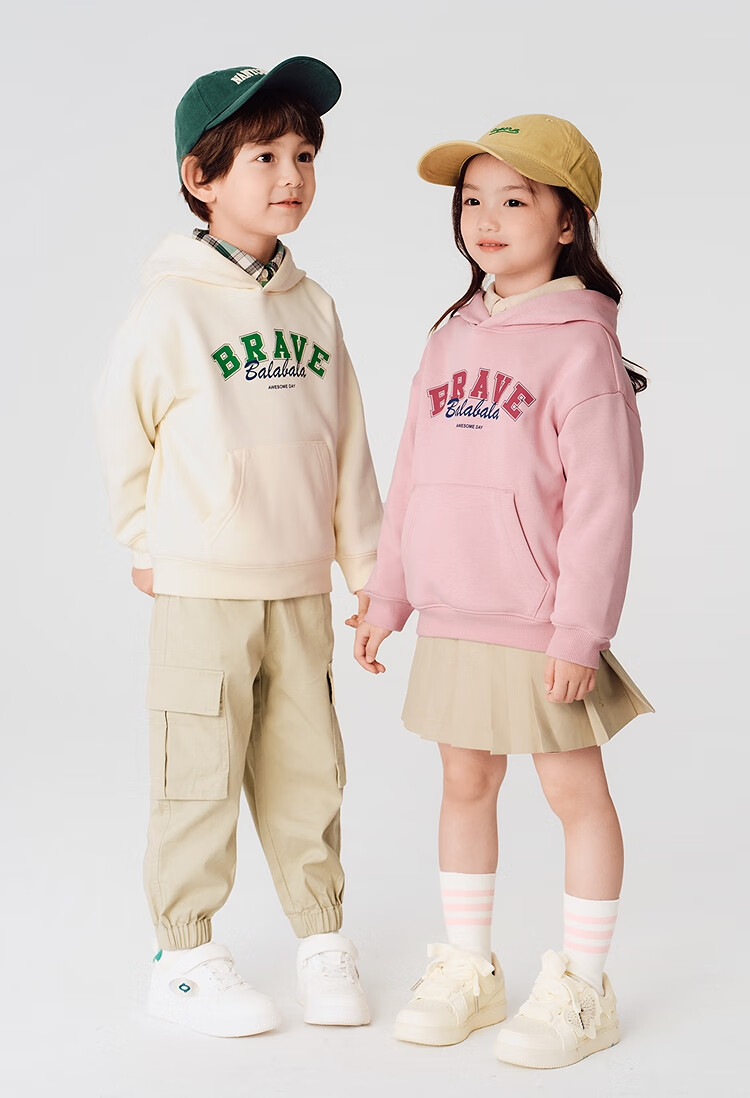 BALABALA Children's Clothing, Kids' Sweatshirt, Boys' Autumn And Winter, Girls' Fleece-Lined Warm Hoodie, Stylish And Comfortable 8
