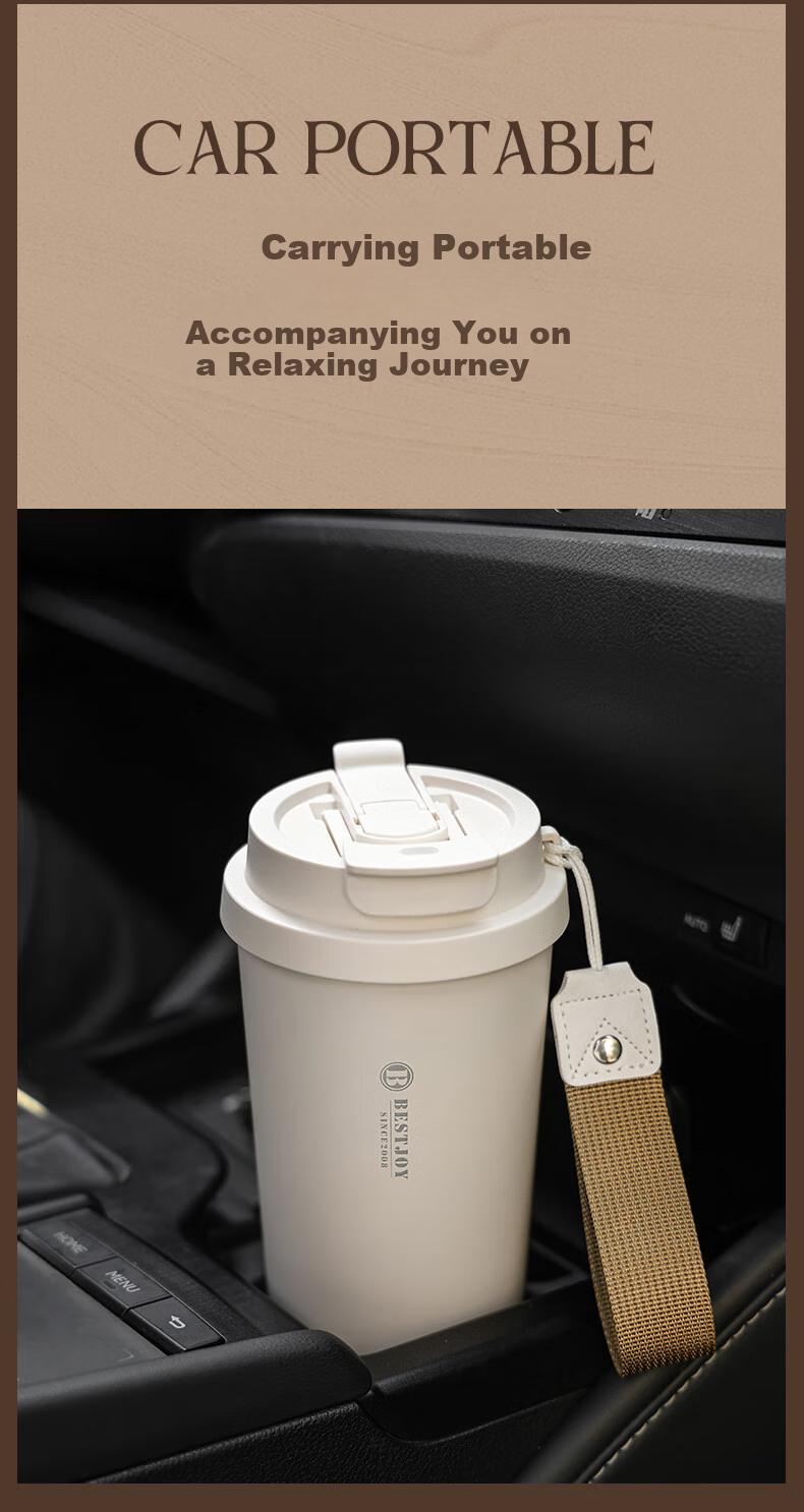 FUGURNG BESTJOY Insulated Mug Coffee Cup 316L Stainless Steel Portable Car Cup for Men And Women, Hope 520ml 9