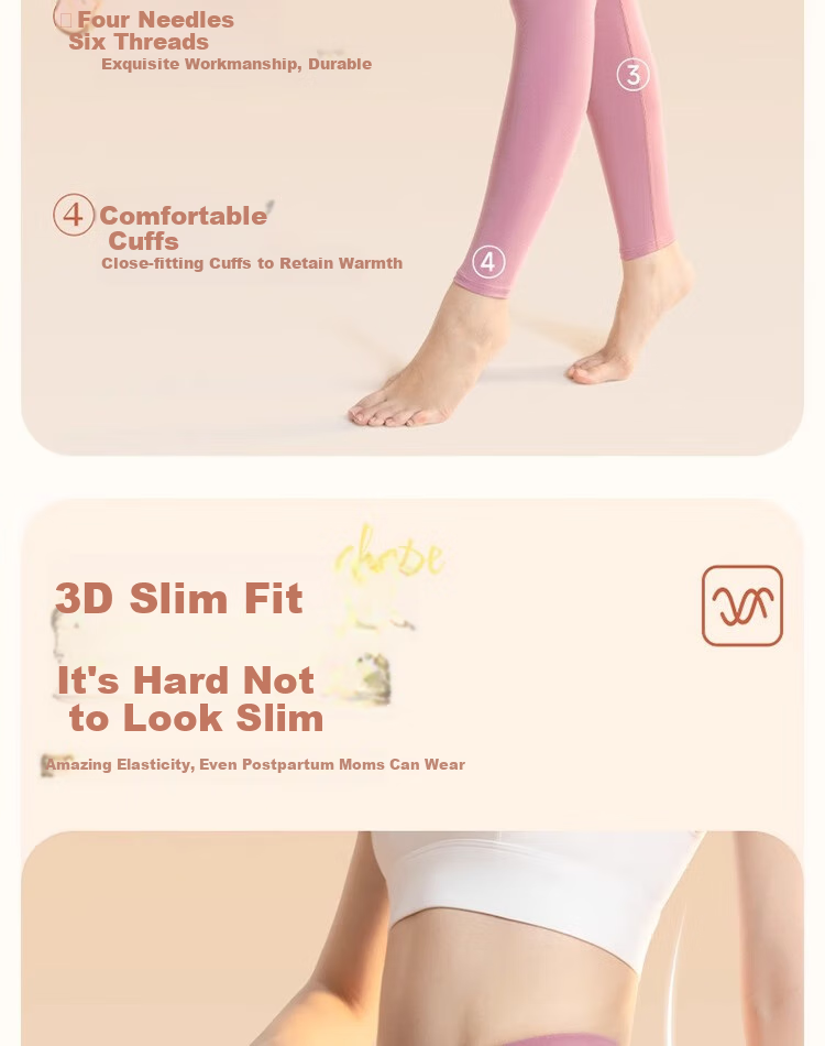 GRACEWELL Women's Thermal Underwear, New Modal Warm Pants, Thin Autumn And Winter Base Layer, High-Waisted Pocket Magic Line Pants, Skin Color L 11