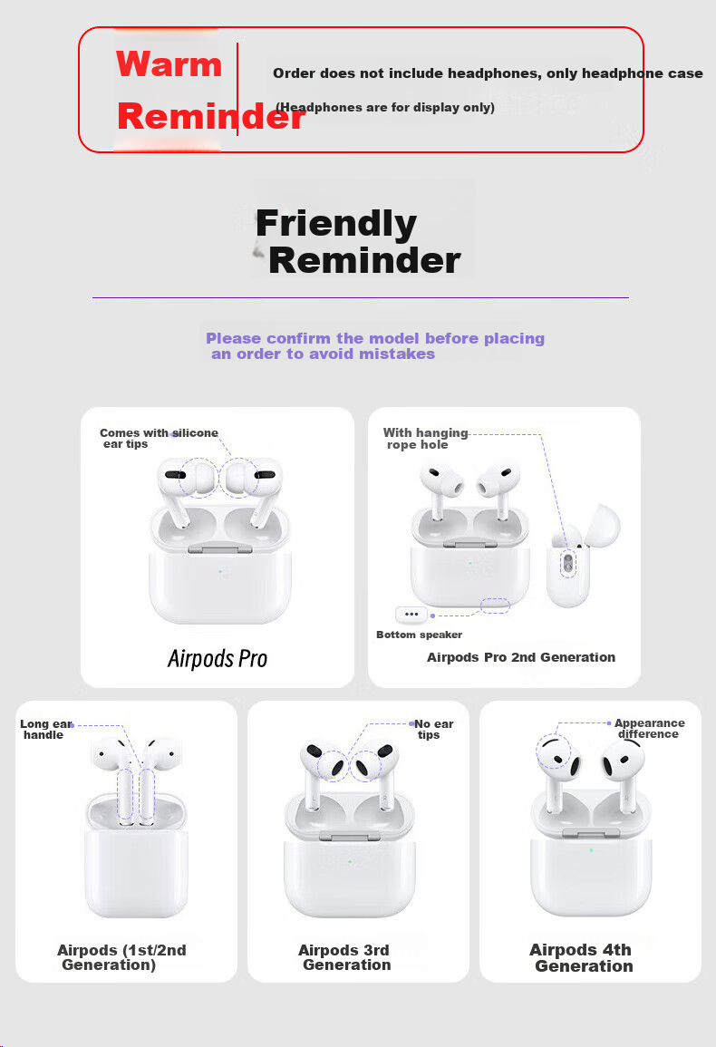 Beiyipin Bluetooth Earphone Protective Case Compatible with AirPods Pro 2nd Generation, Transparent Soft Shell for Apple Second-Generation Earphones, Shockproof, Anti-Slip, Fingerprint-Resistant Full Coverage Case 1