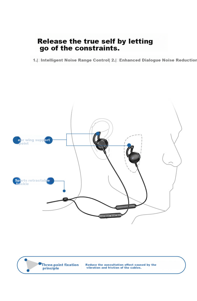 Lanshidun True Bone Conduction Headphones, Open-Style Bluetooth Wireless Gaming Running Cycling IPX8 Waterproof Sports Swimming Earphones, Suitable for Apple Huawei, BE20 Black And Gray 4