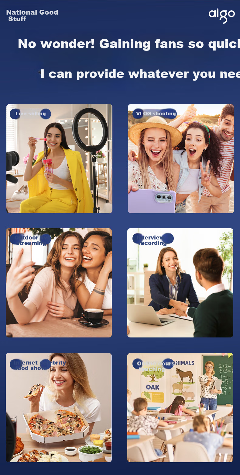 Aigo S16 Wireless Microphone, Clip-On Microphone with Two Mics, Small Bee Vlog Interview Outdoor Live Streaming Special Equipment, Mobile Phone Audio Microphone, Compatible with Apple And Android 11