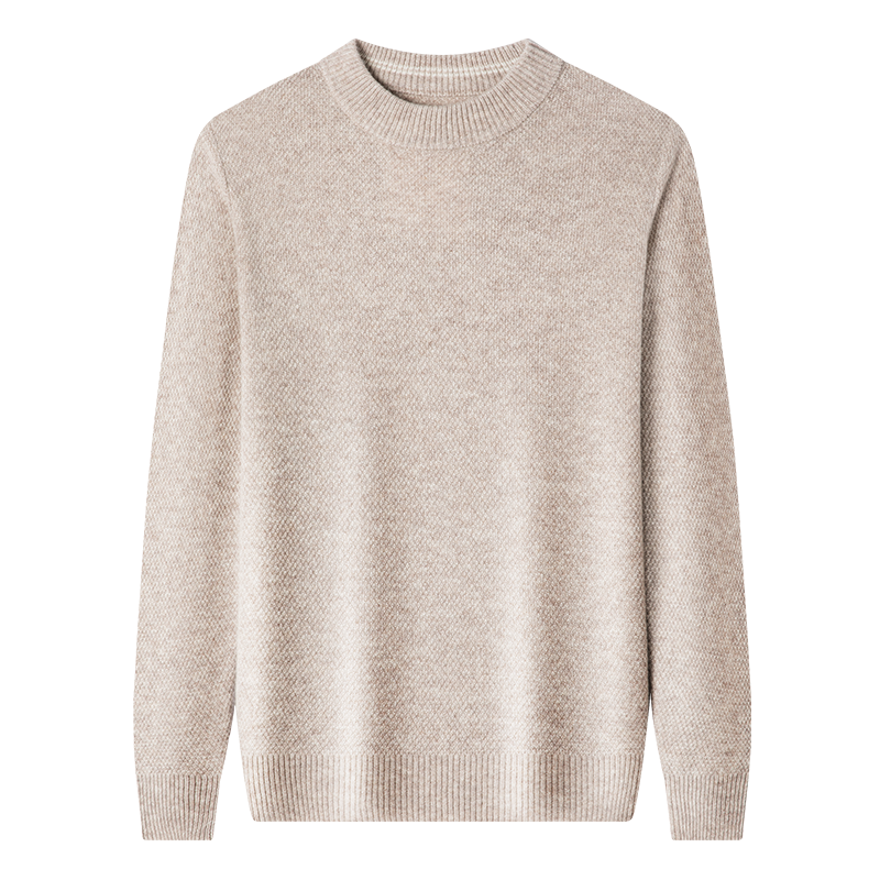 FIRS 100% Wool Men's Sweater Thickened Winter Warm Crew Neck Pullover Knitwear Men's Clothing