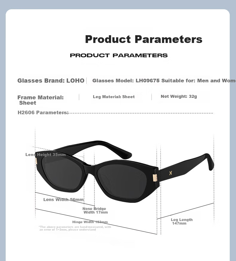 LOHO Polarized Retro Cat-Eye Sunglasses for Women, High-End Driving-Specific Narrow Frame Glasses for Men, UV Protection Sunglasses, Eye-Catching And Protective 8