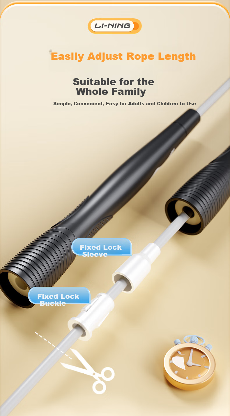 Li-Ning Speed Jump Rope for Adults And Children, Elementary And Middle School Students, Competition, High School Entrance Exam, Weight Loss Rope, Training Professional Skipping Rope 8