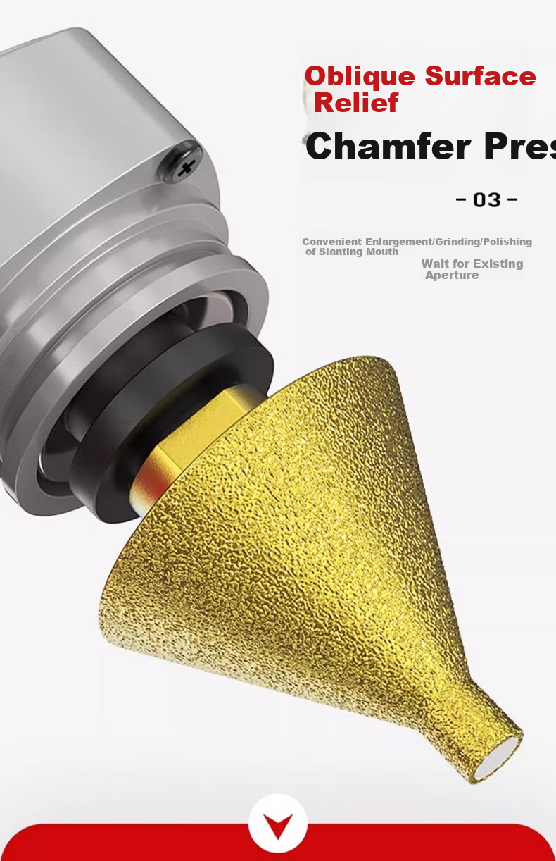 HUHAO Diamond Chamfering Tool, Marble Hole Cutter, Tile Drilling Bit, Angle Grinder Cone Dry Grinding Head, Hole Enlarger 7