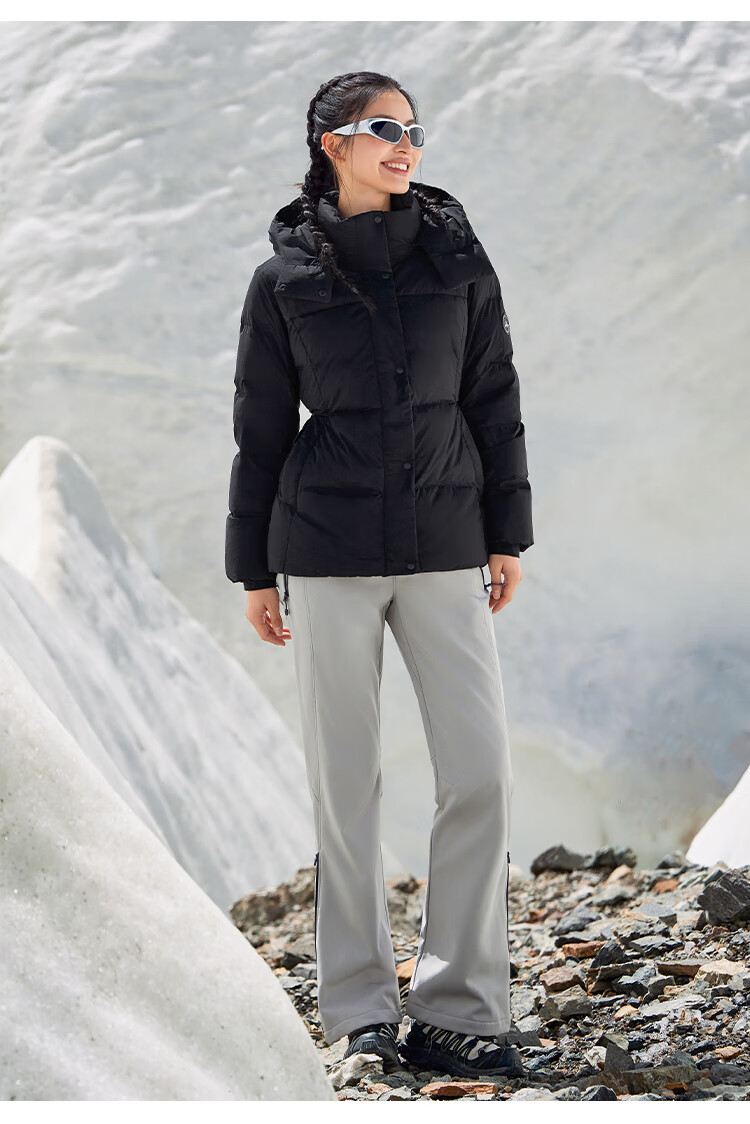 Pioneer Camp Warm Feather Women's Autumn Winter Insulated Windproof Outdoor Hooded Waist-Cinched Mid-Length Thickened Down Jacket 3