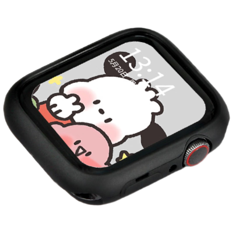 Biaodaige Compatible with Apple Watch Protective Case, Silicone Soft Shell for Apple Watch Series 7/8/9, Shockproof And Scratch-Resistant, 41MM Black