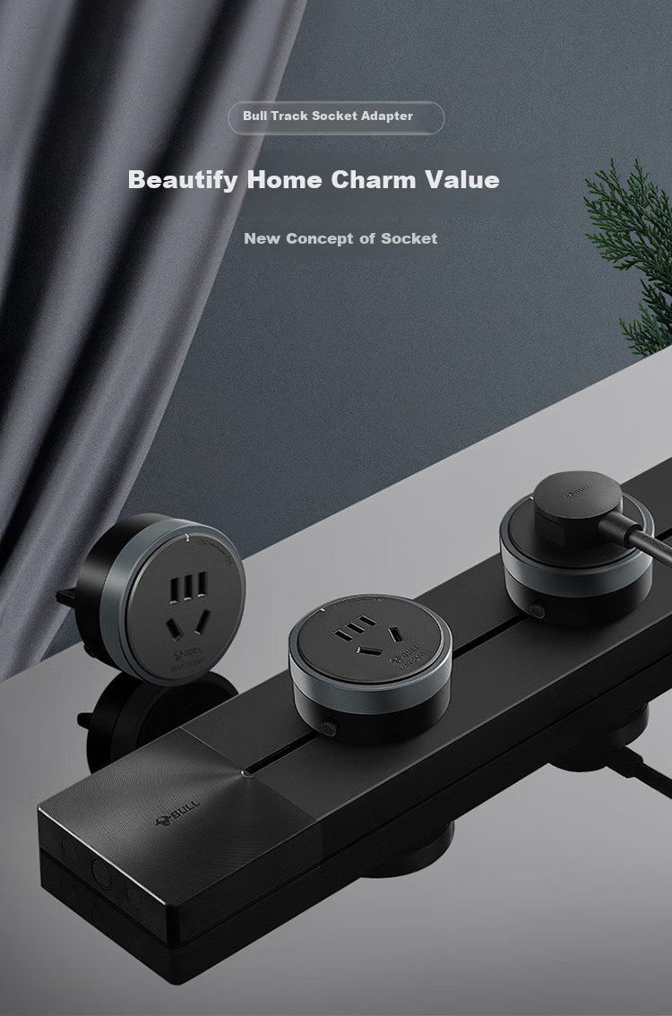 BULL Power Strip/Extension Cord/Surge Protector/Power Bar/Outlet Strip/Power Strip GN-GS10 Five-Hole Adapter Black 1