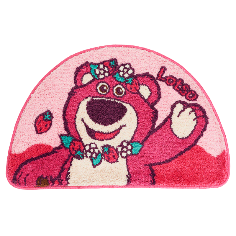 Disney Strawberry Bear Bedroom Bedside Rug Non-Slip Absorbent Bathroom Mat Quick-Dry Entrance Mat