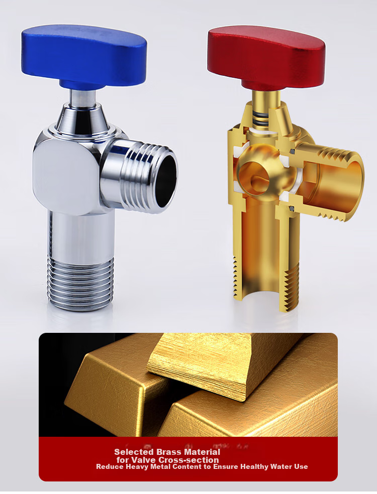 Larsd High Flow Ball Valve Set, Gas Water Heater Full-Open High Flow Angle Valve, 1/2 Inch Hot And Cold Ball Valve LD10507T 8