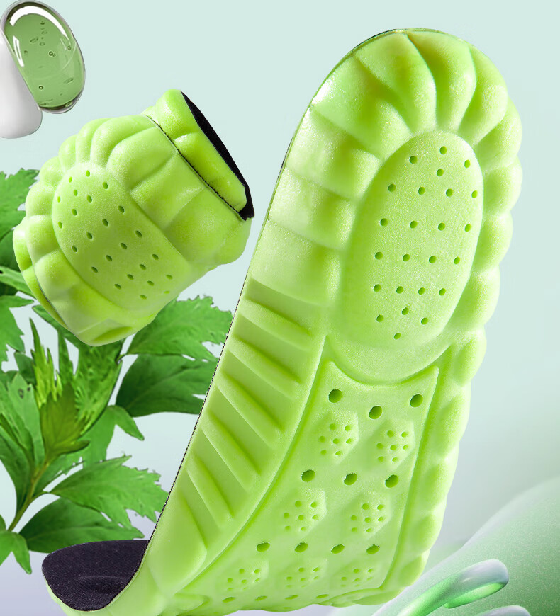IQGD Insoles for Men, Sports Shock-Absorbing, Soft And Elastic, Long-Standing, Odor-Resistant, Breathable, Military Training 6039, 1 Pair, Gray, Size 35-36 6