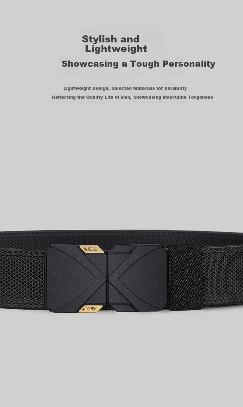Aokang Men's Canvas Elastic Belt with Buckle, for Chubby People, Students, Outdoor Casual Sports, Security Check, Military Training, No Loose Ends 13