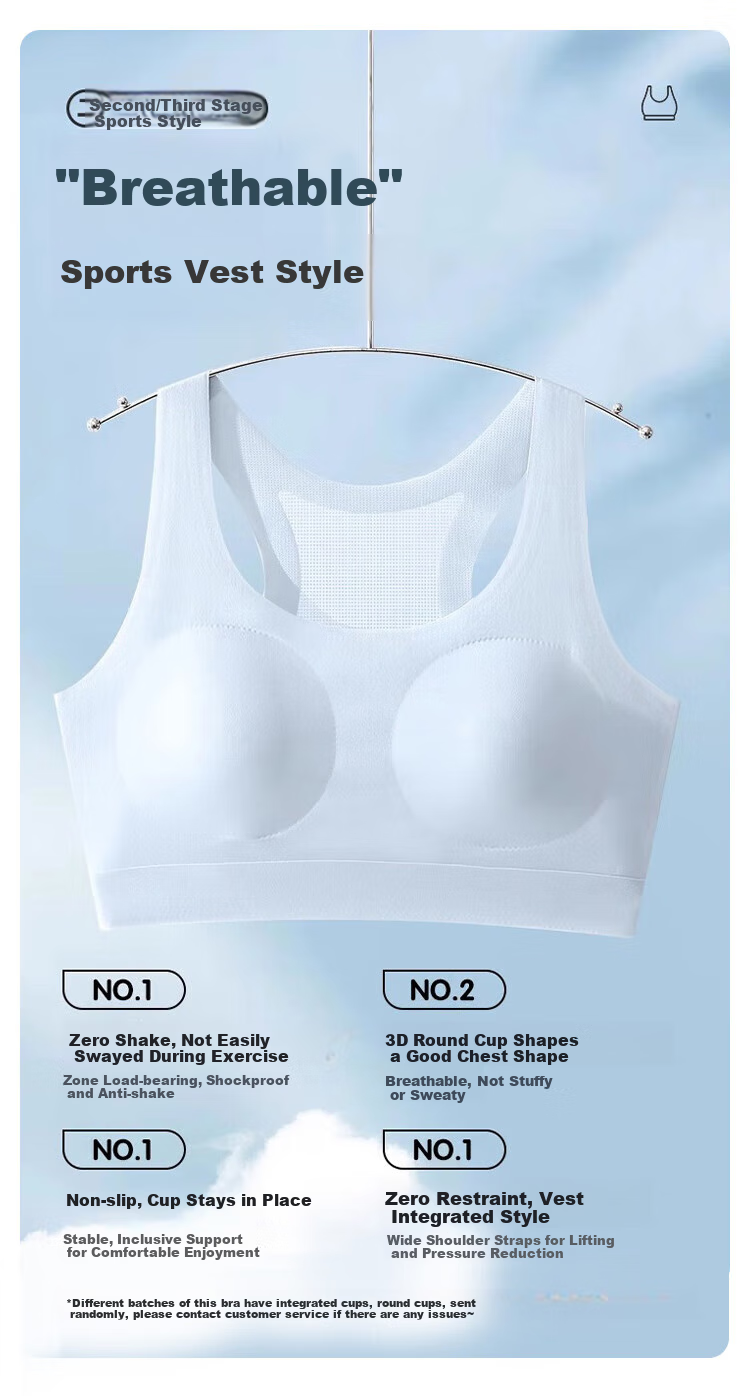 FitonTon 2-Pack Girls' Sports Bra, Teenage Underwear, Anti-Shock Bra for Puberty, 15-Year Children's Tank Top for Middle And High School Students 3