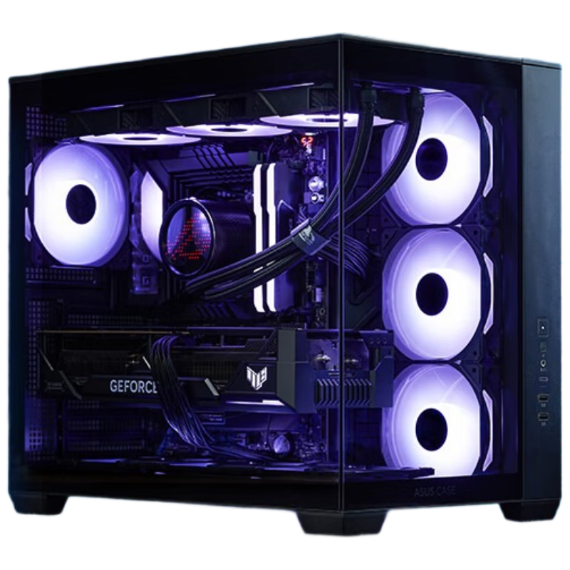 ASUS Haixing Black All-View Panoramic Case, Type-C Version, Dual-Chamber Design, Supports 360 Water Cooling, Tool-Free Disassembly, Supports up to 10 Fans
