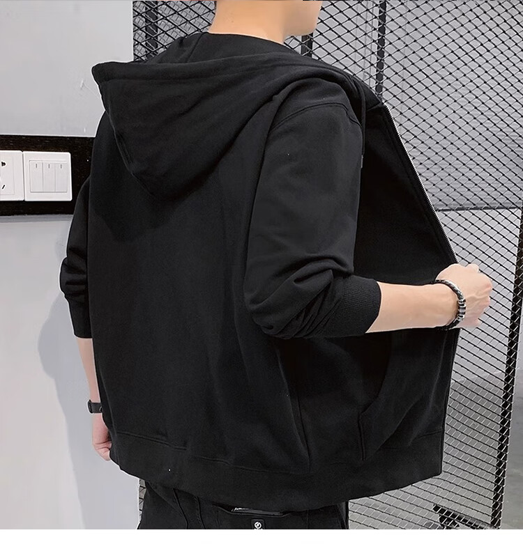GLM Hoodie Jacket for Men, Spring And Autumn Season, Loose Casual Knitted Cardigan, Sports Jacket, Gray, XL 12