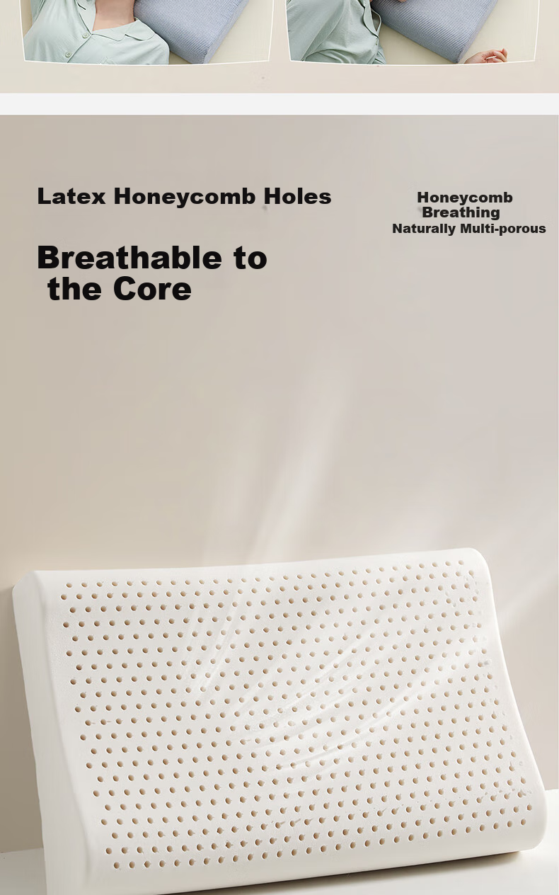 HLA Class A Latex Neck Support Pillow Memory Foam Pillow Core Premium Rubber Sleep Aid Soft Elastic Comfortable Pressure Relief Cervical Pillow 6