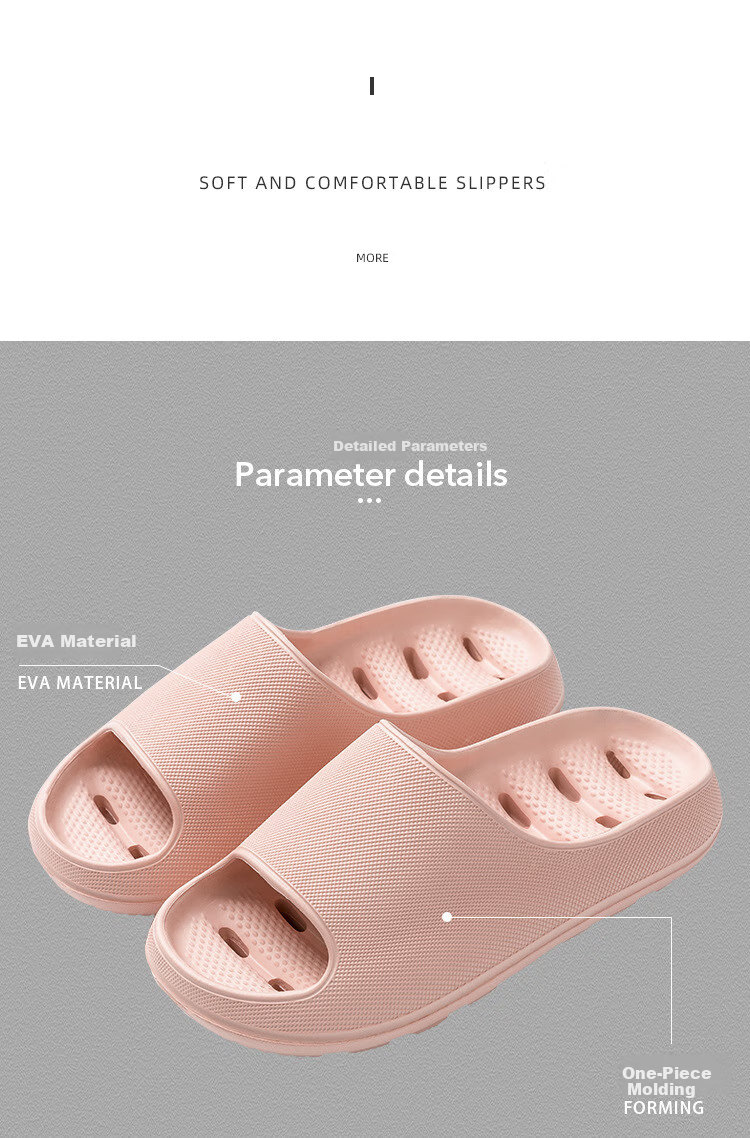 GUOLUOFEI EVA Slippers, Non-Slip, for Home Use, Shower Sandals, Bathroom Hollow Design, Water Draining, for Men And Women, Summer Season, Navy Blue, Size 40-41 3