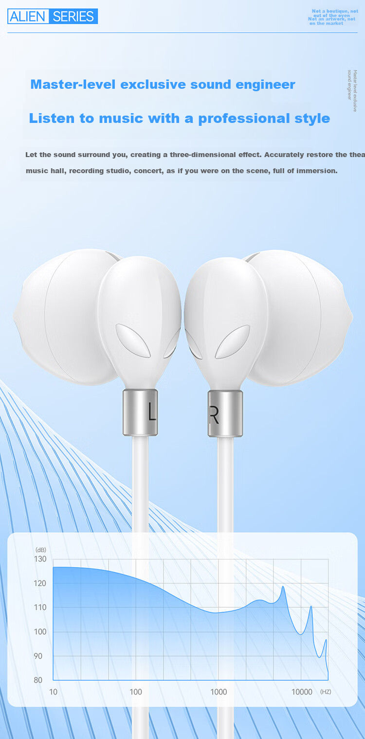 DOOSEYUON [2025 Alien Edition] Apple Wired Earphones Type-C Compatible with IPhone 17 Plus, 16, 15 Pro Max, IPad Pro, Huawei Nova 13 7