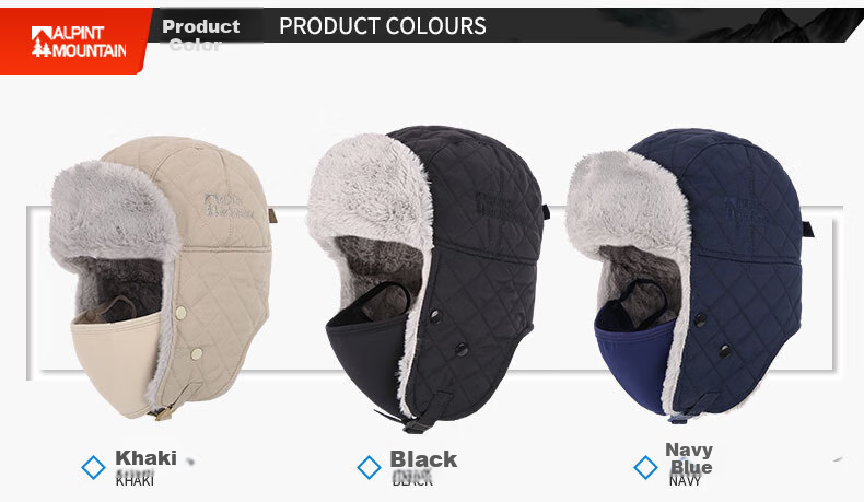 ALPINT MOUNTAIN Winter Cotton Hat for Men, Warm Leifeng Hat, Skiing Cap, Outdoor Ear Protection Windproof Pilot Cold-Proof Cycling Hat 10