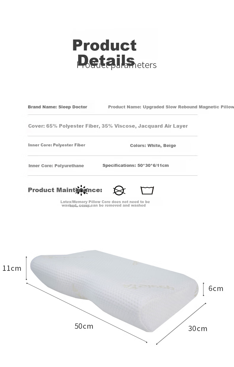 AiSleep Magnetic Adult Cervical Pillow, Memory Foam Pillow Core, Sleep Low Pillow, Short Protective Sleep Pillow, Neck Pillow 13