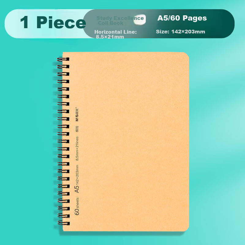 Блокнот M&G Stationery Kraft Paper A5, спиральный, мягкая обложка, для записей, учебы, 1 шт., XA5610