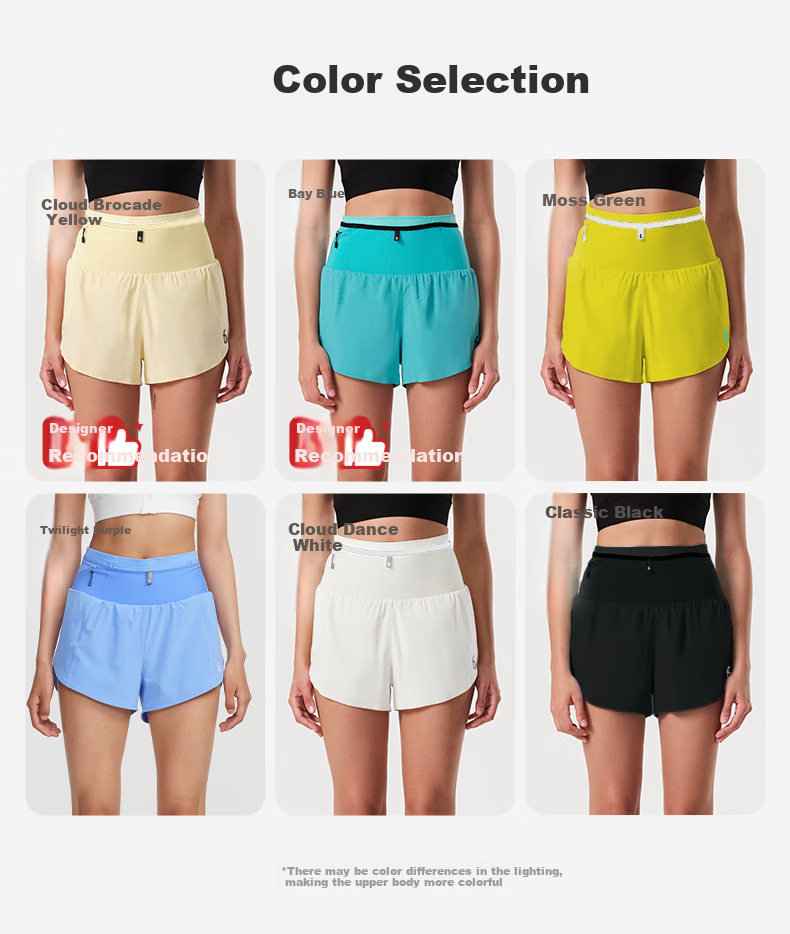 Flipbelt [Air Shorts 3.0] Women's Waist Pack Shorts, Breathable Running Sports Pants, 4-Inch Quick-Dry Shorts, Cloud Yellow, S 4