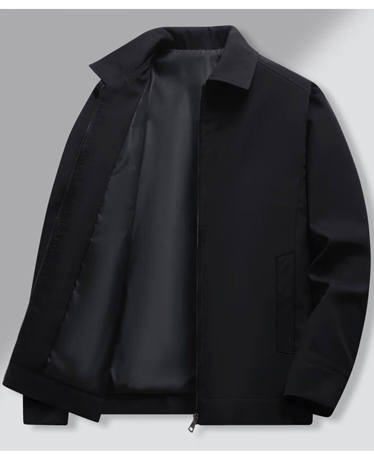 TUCANO Men's Spring Autumn Jacket Lapel Business Casual Executive Coat Fashion Versatile Comfortable Top Black XL 16