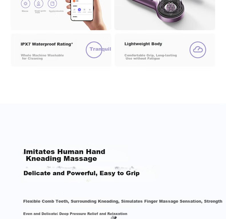 Mijia Head Massager Red Light Care Massage Comb Graphene Temperature-Sensing Intelligent Electric Scalp Massager Women's Day Gift Holiday Gift Box 4