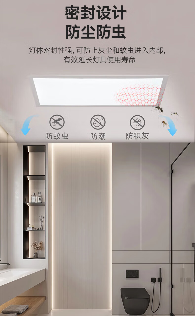 Biuyumled Panel Light 18W Integrated Ceiling Recessed Flat Light 300x300 White Light 6000K 2