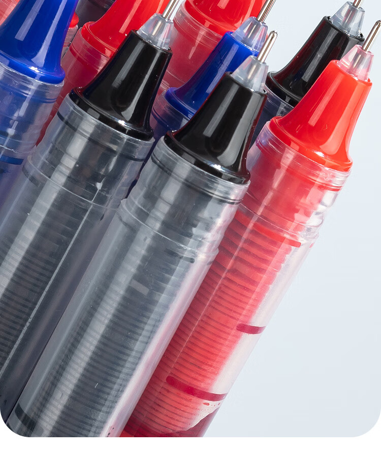 JD Original Full Needle Tube Direct Liquid Rollerball Pen, 1100m Quick-Drying Gel Pen, Signature Pen for Business Office And Student Exams, Red, Pack of 12 2