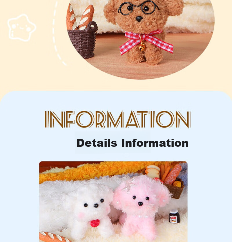 Xubeile Plush Stuffed Animal, Thickened Fleece, Twisted Dog Toy, DIY Craft Kit, Gift for Girls And Children, Decorative Item 14